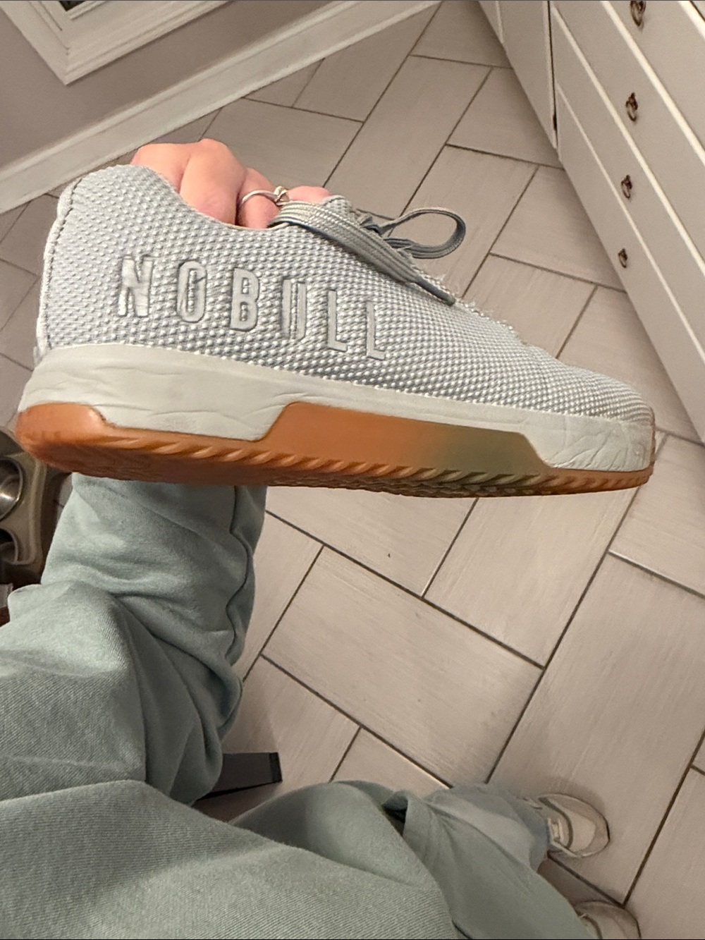 NOBULL Light Gray Knit Trainer with Gum Outsole - Picture 4 of 4
